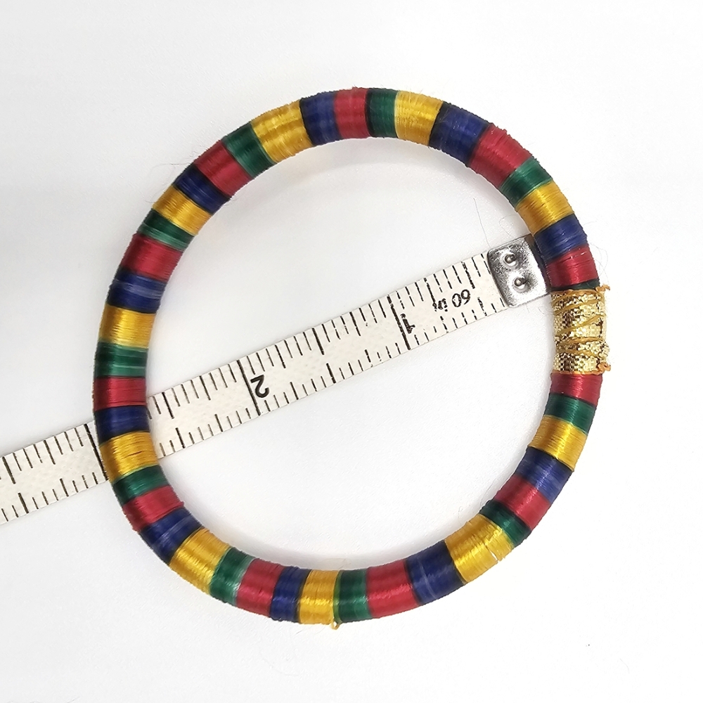 Multicolor Thread-Wrapped Bangle - Picture 2 of 2